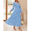 image:imageZESICA Womens 2026 Fall Long Sleeve Eyelet Maxi DressSky