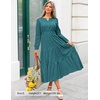 image:imageZESICA Womens 2026 Fall Long Sleeve Eyelet Maxi DressTeal