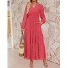 image:imageZESICA Womens 2026 Fall Long Sleeve Eyelet Maxi DressWatermelon