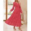 image:imageZESICA Womens 2026 Fall Long Sleeve Eyelet Maxi DressWatermelon