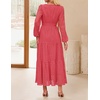 image:imageZESICA Womens 2026 Fall Long Sleeve Eyelet Maxi DressWatermelon