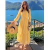 image:imageZESICA Womens 2026 Fall Long Sleeve Eyelet Maxi DressYellow