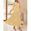 image:imageZESICA Womens 2026 Fall Long Sleeve Eyelet Maxi DressYellow