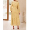 image:imageZESICA Womens 2026 Fall Long Sleeve Eyelet Maxi DressYellow