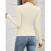 image:imageZESICA Womens 2026 Fall Long Sleeve Mock Neck Tops Going Out Knit ShirtsApricot