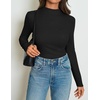 image:imageZESICA Womens 2026 Fall Long Sleeve Mock Neck Tops Going Out Knit ShirtsBlack
