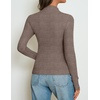 image:imageZESICA Womens 2026 Fall Long Sleeve Mock Neck Tops Going Out Knit ShirtsCoffee