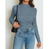 image:imageZESICA Womens 2026 Fall Long Sleeve Mock Neck Tops Going Out Knit ShirtsDusty Blue