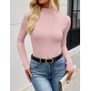 image:imageZESICA Womens 2026 Fall Long Sleeve Mock Neck Tops Going Out Knit ShirtsSakura Pink