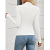 image:imageZESICA Womens 2026 Fall Long Sleeve Mock Neck Tops Going Out Knit ShirtsWhite