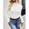 image:imageZESICA Womens 2026 Fall Long Sleeve Mock Neck Tops Going Out Knit ShirtsWhite