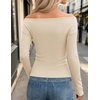 image:imageZESICA Womens 2026 Fall Long Sleeve Wrap Off Shoulder Y2K Going Out TopsApricot