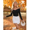 image:imageZESICA Womens 2026 Fall Long Sleeve Wrap Off Shoulder Y2K Going Out TopsBlack