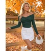 image:imageZESICA Womens 2026 Fall Long Sleeve Wrap Off Shoulder Y2K Going Out TopsDarkgreen
