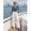 image:imageZESICA Womens 2026 Fall Long Sleeve Wrap Off Shoulder Y2K Going Out TopsDustyblue
