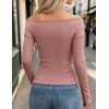 image:imageZESICA Womens 2026 Fall Long Sleeve Wrap Off Shoulder Y2K Going Out TopsDustypink