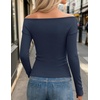 image:imageZESICA Womens 2026 Fall Long Sleeve Wrap Off Shoulder Y2K Going Out TopsNavy