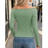 image:imageZESICA Womens 2026 Fall Long Sleeve Wrap Off Shoulder Y2K Going Out TopsSage