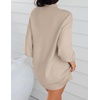 image:imageZESICA Womens 2026 Fall Mock Neck Mini Sweater Dress Pullover Knit DressesAlmond