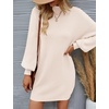 image:imageZESICA Womens 2026 Fall Mock Neck Mini Sweater Dress Pullover Knit DressesApricot