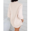 image:imageZESICA Womens 2026 Fall Mock Neck Mini Sweater Dress Pullover Knit DressesApricot