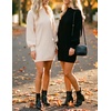image:imageZESICA Womens 2026 Fall Mock Neck Mini Sweater Dress Pullover Knit DressesApricot
