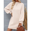 image:imageZESICA Womens 2026 Fall Mock Neck Mini Sweater Dress Pullover Knit DressesApricot