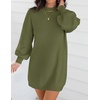 image:imageZESICA Womens 2026 Fall Mock Neck Mini Sweater Dress Pullover Knit DressesArmygreen