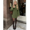 image:imageZESICA Womens 2026 Fall Mock Neck Mini Sweater Dress Pullover Knit DressesArmygreen