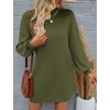image:imageZESICA Womens 2026 Fall Mock Neck Mini Sweater Dress Pullover Knit DressesArmygreen