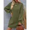 image:imageZESICA Womens 2026 Fall Mock Neck Mini Sweater Dress Pullover Knit DressesArmygreen