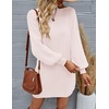 image:imageZESICA Womens 2026 Fall Mock Neck Mini Sweater Dress Pullover Knit DressesBeige