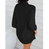 image:imageZESICA Womens 2026 Fall Mock Neck Mini Sweater Dress Pullover Knit DressesBlack