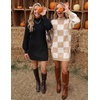image:imageZESICA Womens 2026 Fall Mock Neck Mini Sweater Dress Pullover Knit DressesBlack
