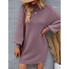 image:imageZESICA Womens 2026 Fall Mock Neck Mini Sweater Dress Pullover Knit DressesDarkviolet