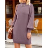 image:imageZESICA Womens 2026 Fall Mock Neck Mini Sweater Dress Pullover Knit DressesDarkviolet