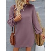 image:imageZESICA Womens 2026 Fall Mock Neck Mini Sweater Dress Pullover Knit DressesDarkviolet