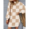 image:imageZESICA Womens 2026 Fall Mock Neck Mini Sweater Dress Pullover Knit DressesKhaki