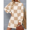 image:imageZESICA Womens 2026 Fall Mock Neck Mini Sweater Dress Pullover Knit DressesKhaki