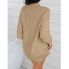 image:imageZESICA Womens 2026 Fall Mock Neck Mini Sweater Dress Pullover Knit DressesLightcamel