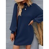 image:imageZESICA Womens 2026 Fall Mock Neck Mini Sweater Dress Pullover Knit DressesNavy