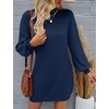 image:imageZESICA Womens 2026 Fall Mock Neck Mini Sweater Dress Pullover Knit DressesNavy