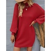 image:imageZESICA Womens 2026 Fall Mock Neck Mini Sweater Dress Pullover Knit DressesRed