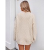 image:imageZESICA Womens 2026 Fall Oversized Chunky Cable Knit Tunic SweatersApricot
