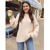 image:imageZESICA Womens 2026 Fall Oversized Chunky Cable Knit Tunic SweatersApricot