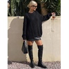 image:imageZESICA Womens 2026 Fall Oversized Chunky Cable Knit Tunic SweatersBlack