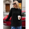 image:imageZESICA Womens 2026 Fall Oversized Chunky Cable Knit Tunic SweatersBlack