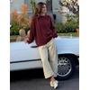 image:imageZESICA Womens 2026 Fall Oversized Chunky Cable Knit Tunic SweatersBurgundy