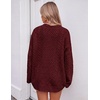 image:imageZESICA Womens 2026 Fall Oversized Chunky Cable Knit Tunic SweatersBurgundy