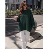 image:imageZESICA Womens 2026 Fall Oversized Chunky Cable Knit Tunic SweatersDarkgreen